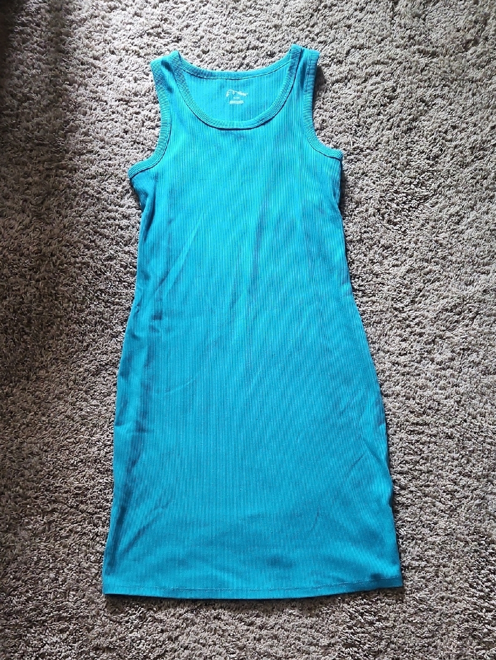 art class Ribbed Tank Mini Dress in Turquoise
